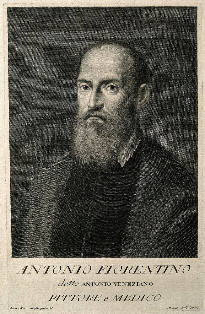 Antonio Veneziano. Line engraving by M. A. Corsi after J. D. Campiglia.