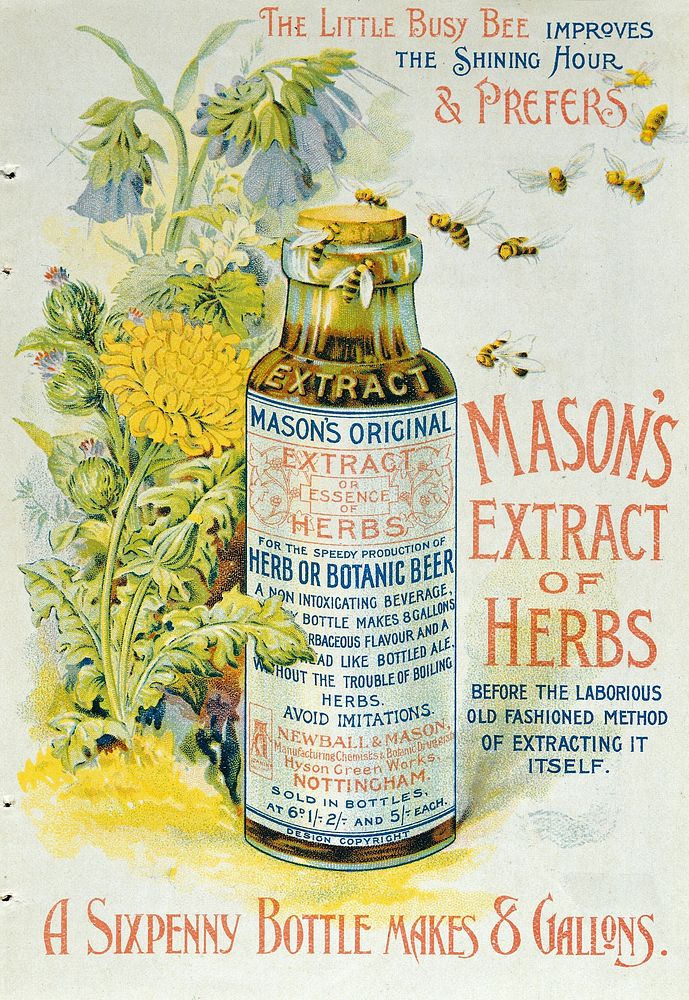 Magazing insert: Mason's Extract of Herbs, circa 1900