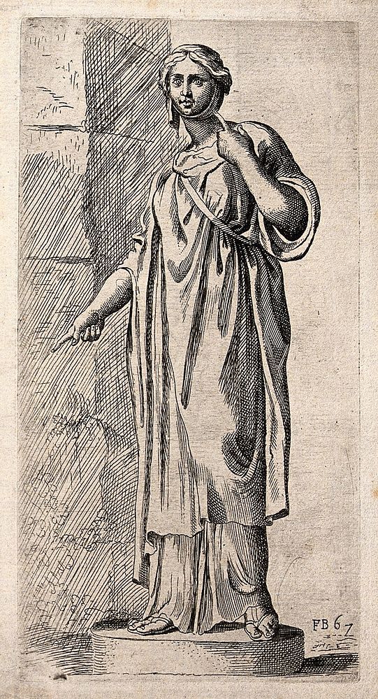 The Zingara, also known as the Egyptian woman. Etching by F. Perrier.
