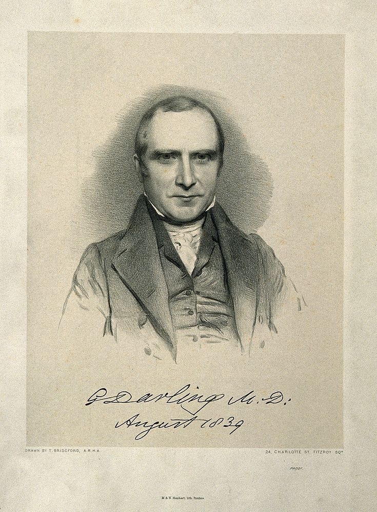 George Darling. Lithograph by T. Bridgford, 1839.