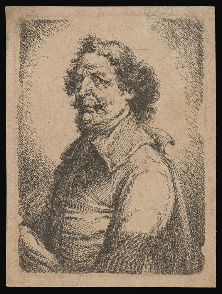 A man, half-length to left, looking to front. Etching.