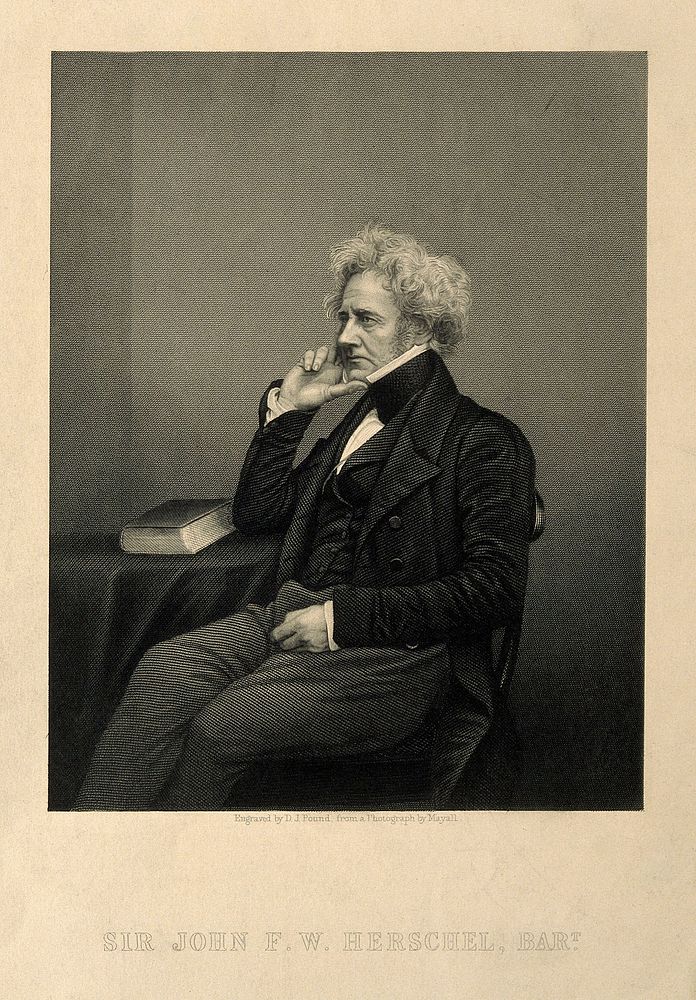 Sir John Frederick William Herschel. Stipple engraving by D. J. Pound, 1862, after J. Mayall.