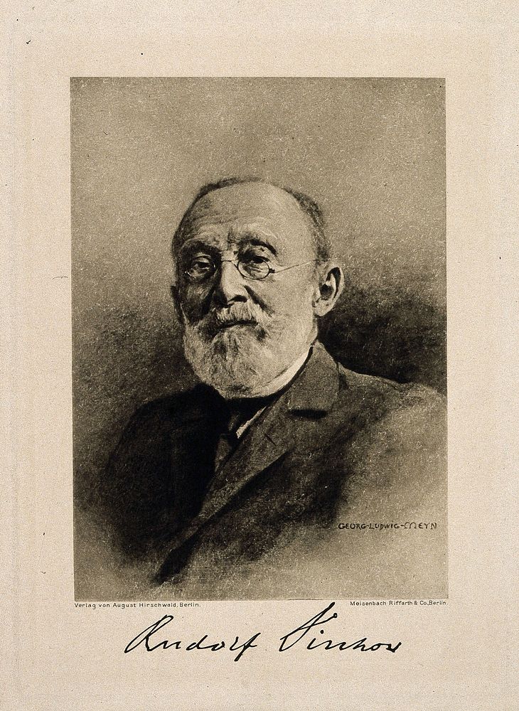 Rudolf Ludwig Karl Virchow. Photogravure by Meisenbach Riffarth & Co. after G. L. Meyn.