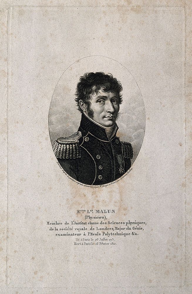 Étienne-Louis Malus. Stipple engraving by A. Tardieu.