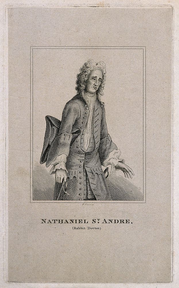 Nathaniel St André. Line engraving by R. Grave (Graves).
