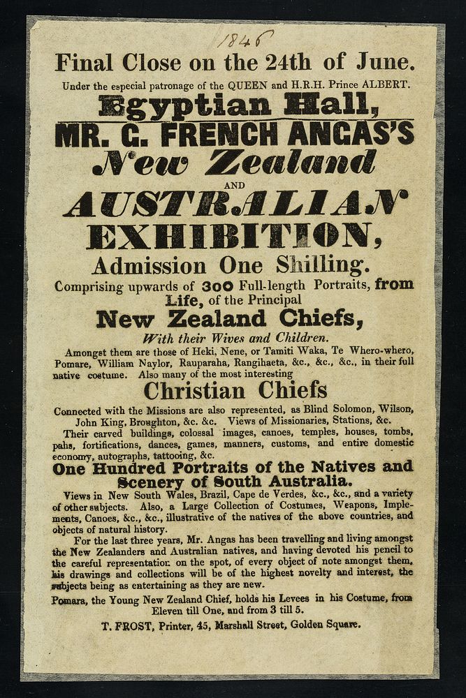 Mr. C. French Anga's New Zealand and Australian exhibition ... : comprising upwards of 300 full-length portraits, from life…