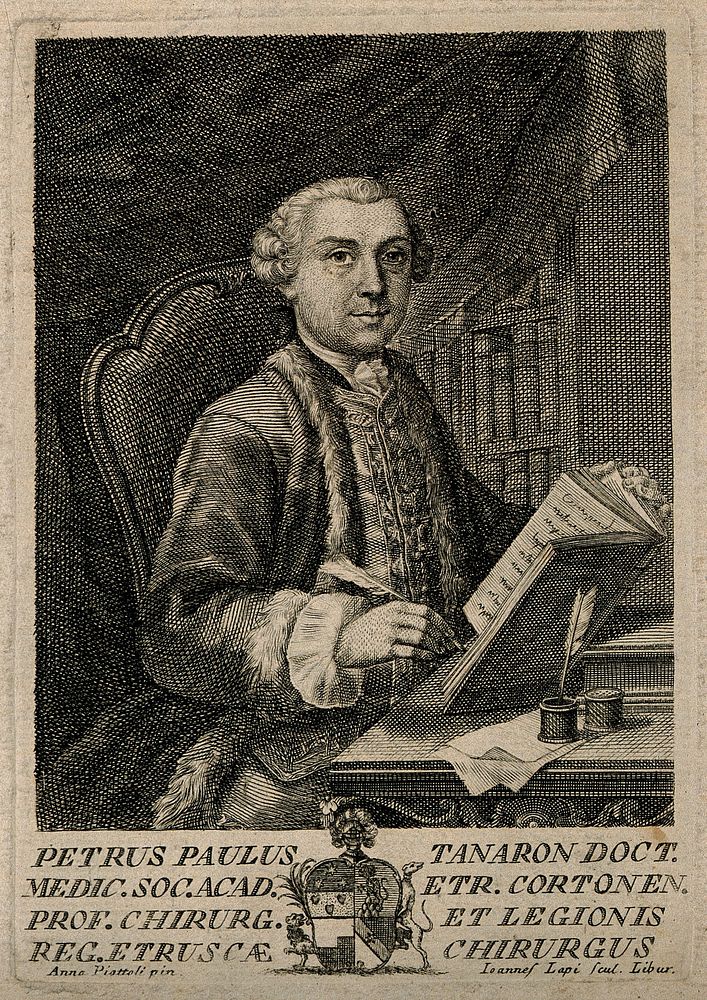 Pietro Paola Tanaron. Line engraving by J. Lapi, 1768, after A. Piattoli.