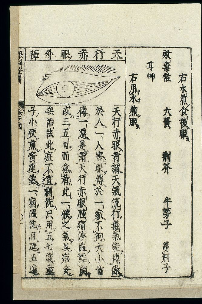 Japanese/Chinese woodcut: Infectious 'red-eye' (chiyan)