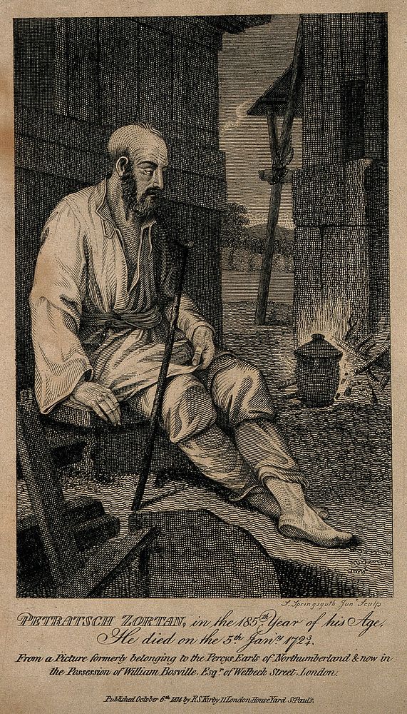 Petratsch Zortan, aged 185. Engraving by S. Springsguth, 1814.