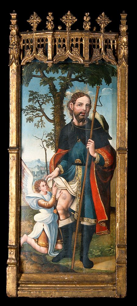 Saint Roch. Oil painting by Santa Cruz.