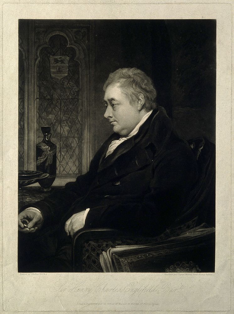 Sir Henry Charles Englefield. Mezzotint by C. Turner, 1821, after T. Phillips, 1815.