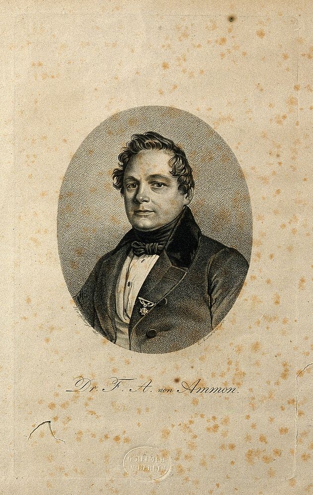 Friedrich Augustus von Ammon. Stipple engraving by L. Linsen after F. S. Hanfstaengl.