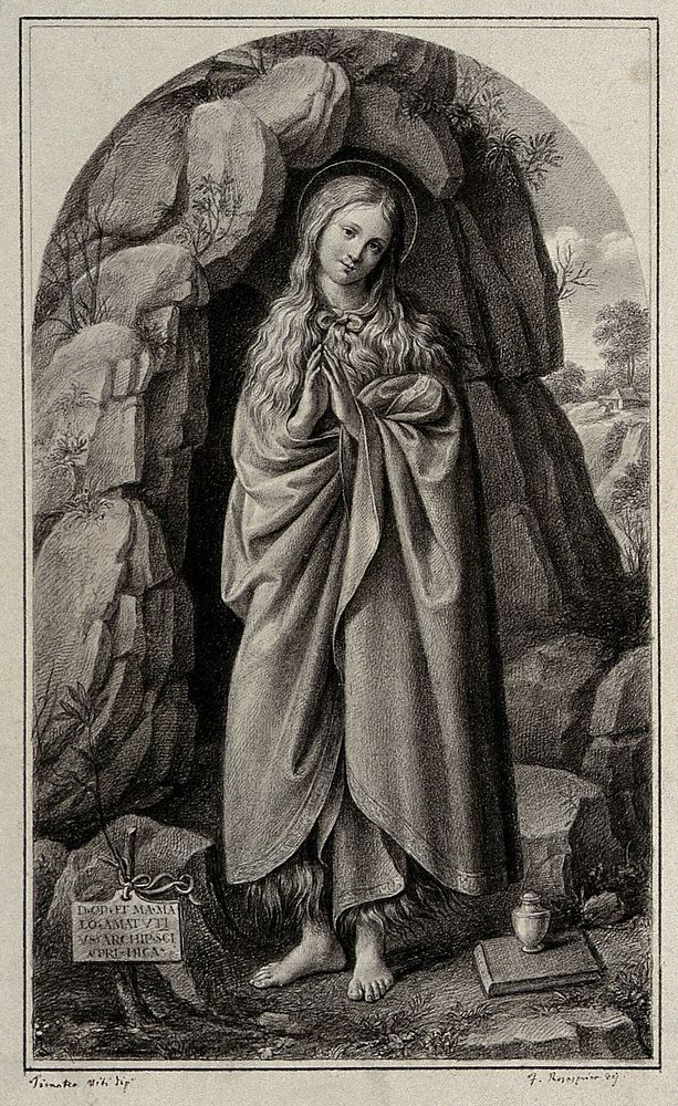 Saint Mary Magdalene. Drawing by F. Rosaspina, c. 1830, after T. Viti.
