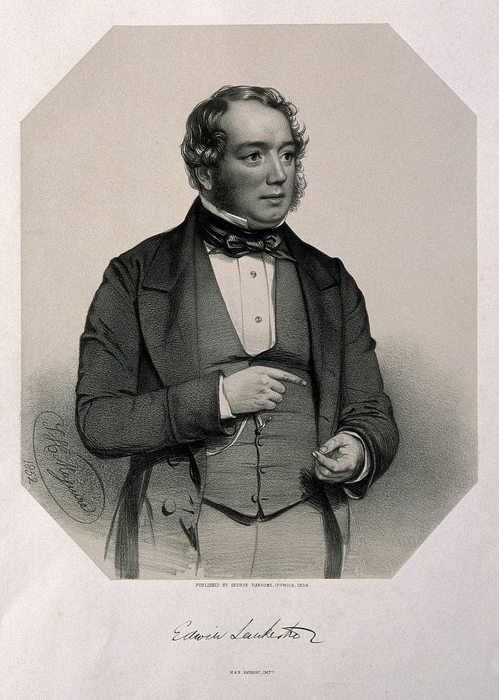 Edwin Lankester. Lithograph by T. H. Maguire, 1852.