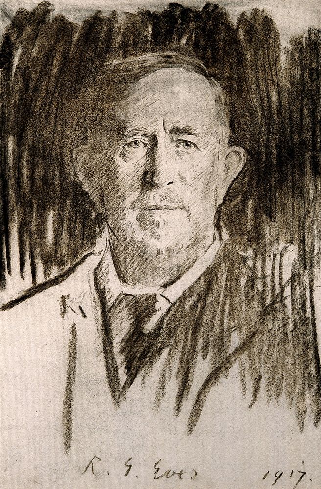 Sir Norman Moore. Chalk drawing by R. G. Eves, 1917.