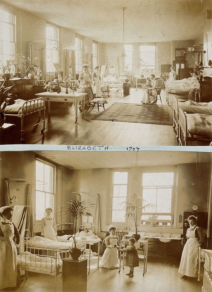 St Bartholomew's Hospital, London: Elizabeth ward. Photograph, c.1907.