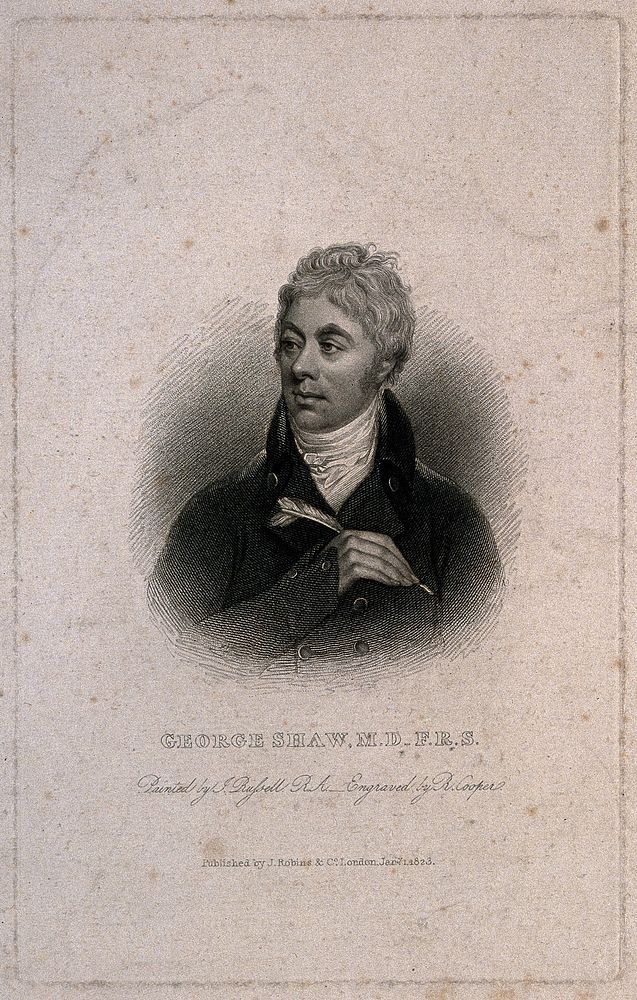 George Shaw. Stipple engraving by R. Cooper, 1823, after J. Russell.
