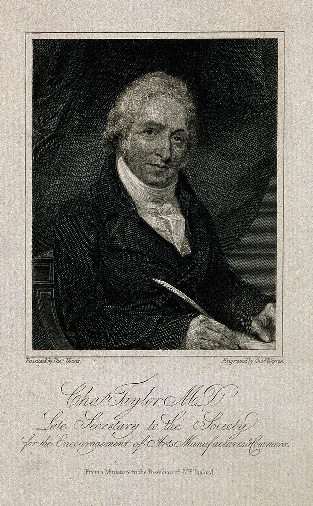 Charles Taylor. Line engraving by C. Warren after T. Uwins.