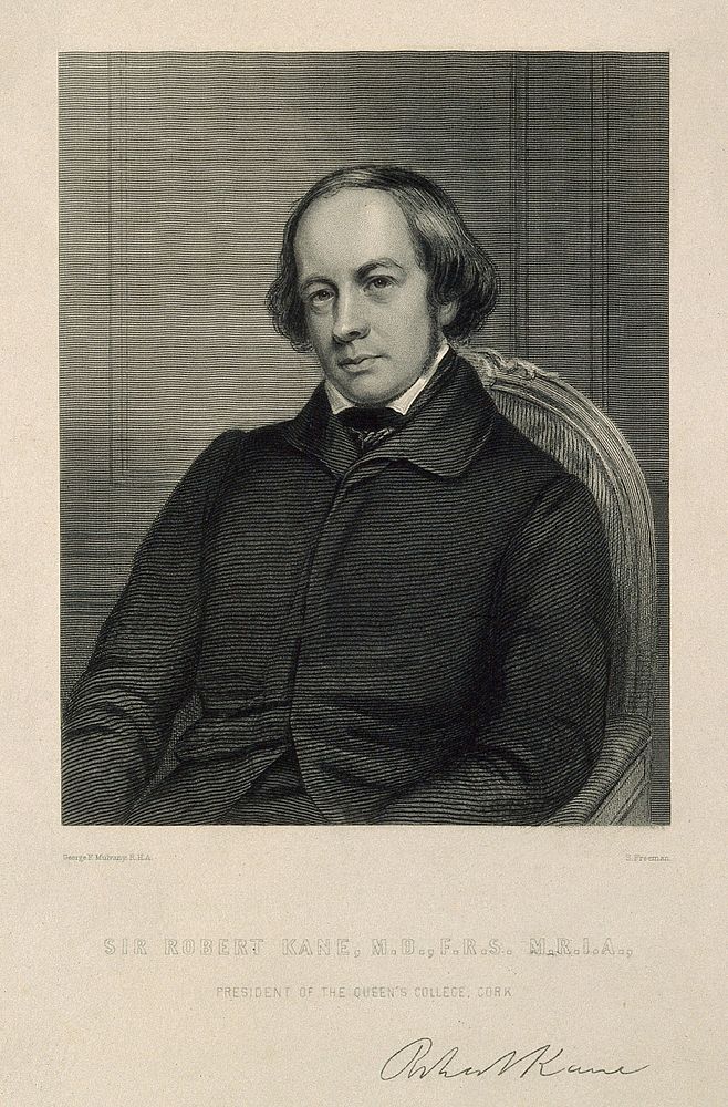Sir Robert John Kane. Stipple engraving by S. Freeman after G. F. Mulvany.