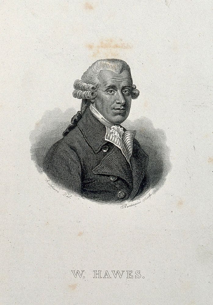 William Hawes. Line engraving by P. F. Bertonnier after A. Lefèvre.
