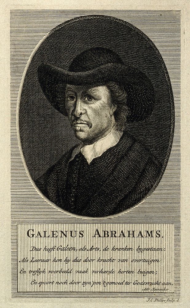 Galenus Abrahamsz. Line engraving by J. C. Philips.