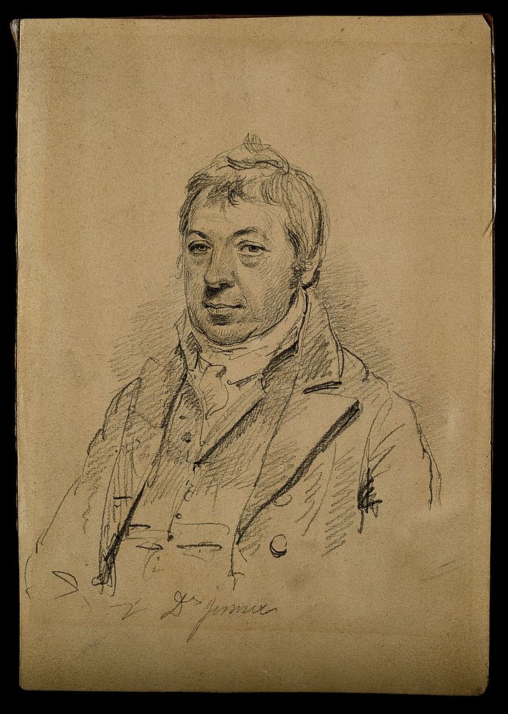 Edward Jenner. Pencil drawing attributed to H. Edridge, 1821.