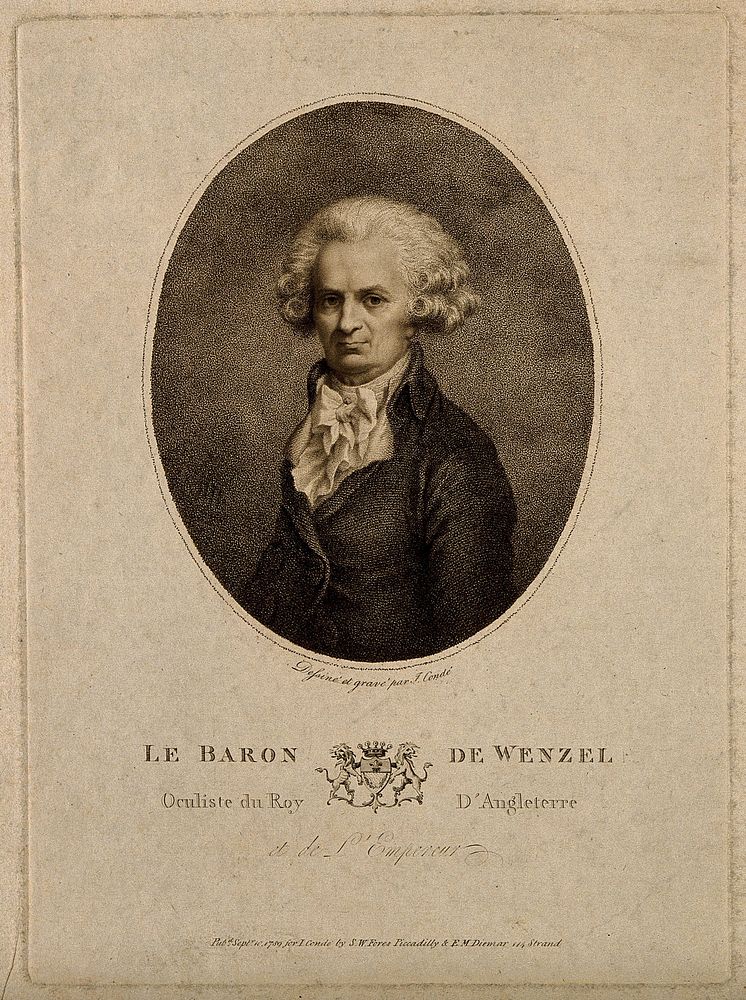Michel Jean Baptiste de Wenzel. Stipple engraving by J. Condé, 1789, after himself.