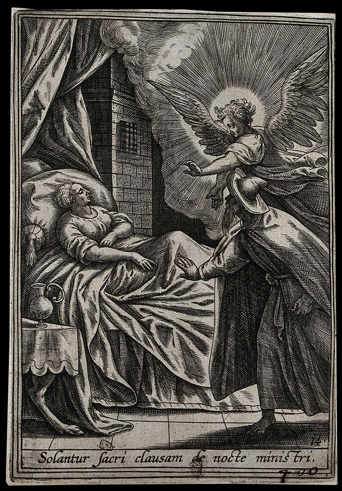 Saint Catherine. Engraving by A. Wierix III.