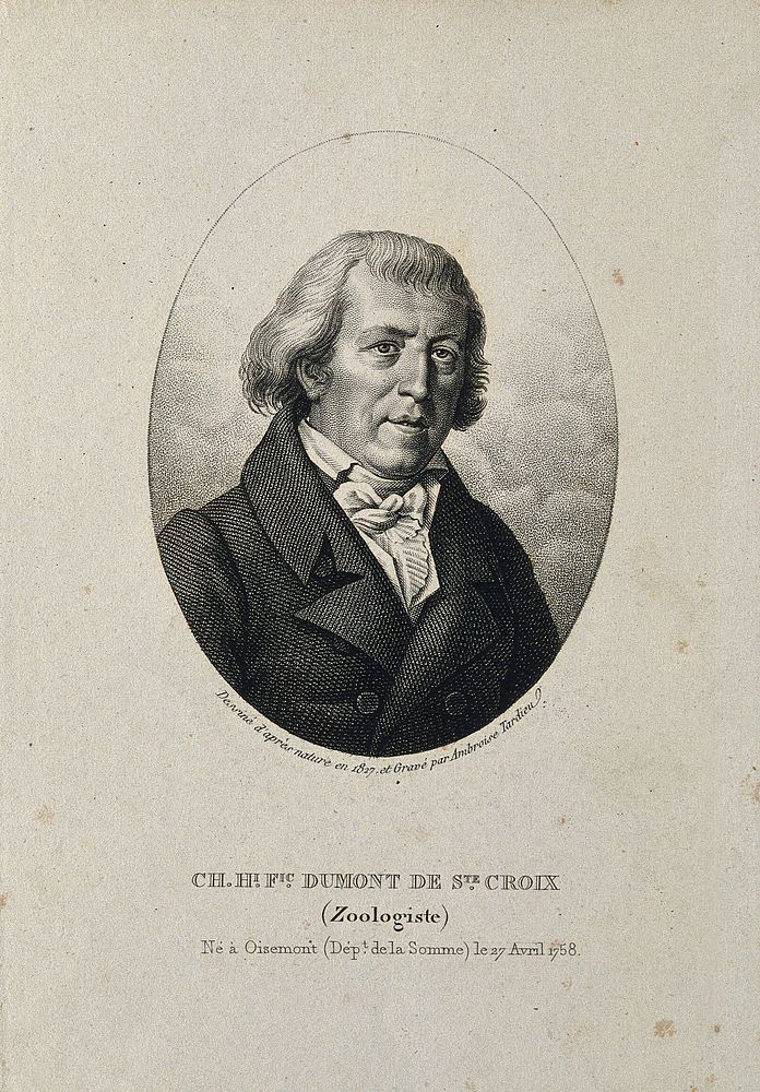 Charles-Henri-Frédéric Dumont de Sainte Croix. Stipple engraving by A. Tardieu, 1827, after himself.