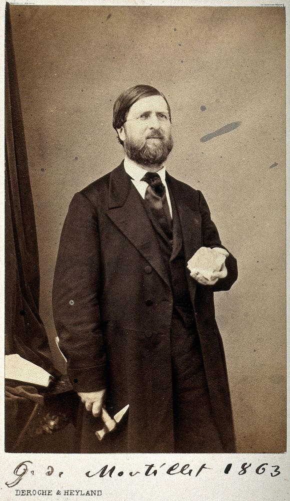 Louis Laurent Gabriel de Mortillet. Photograph by Deroghe & Heyland, 1863.