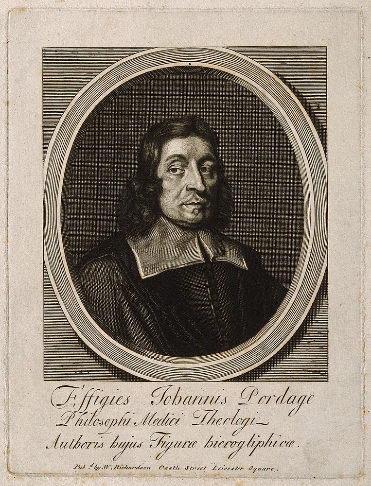 John Pordage. Line engraving, ca. 1795, after W. Faithorne, 1683.