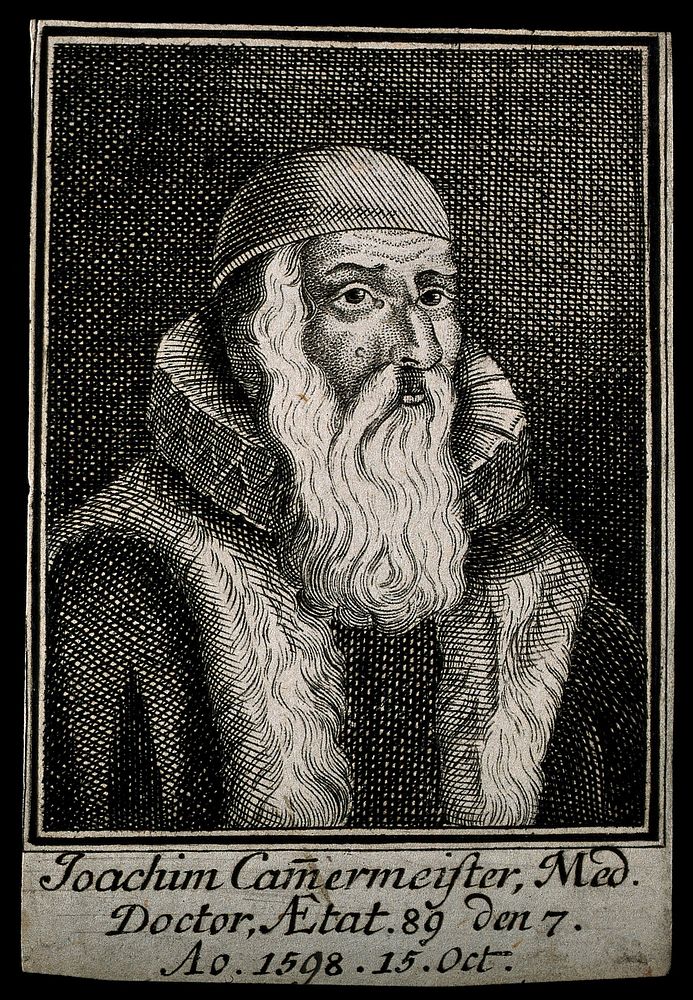 Joachim Camerarius [Cammermeister] the younger. Line engraving.