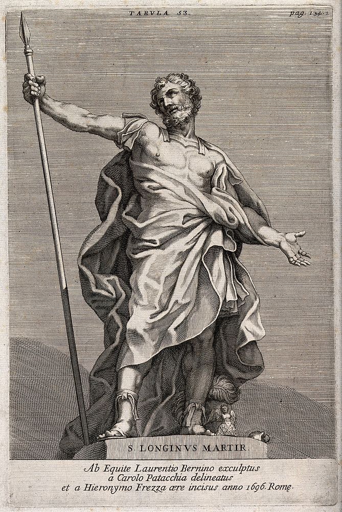 Saint Longinus. Engraving by H. Frezza, 1696, after C. Patacchia after G.L. Bernini.