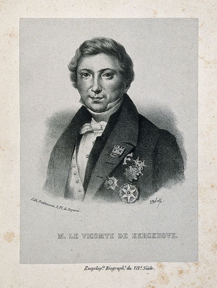 Joseph Romain Louis Kerckhove [Kirckhoff]. Lithograph by J. Bérot, 1845.