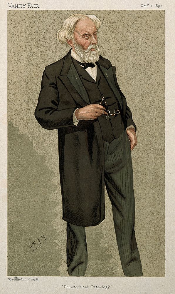 Sir Samuel Wilks. Colour lithograph by Sir L. Ward [Spy], 1892.