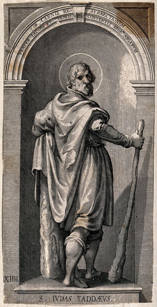 Saint Jude. Line engraving by L. Kilian, 1623, after J.M. Kager.