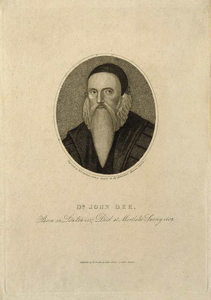 John Dee. Stipple engraving by W. P. Sherlock.