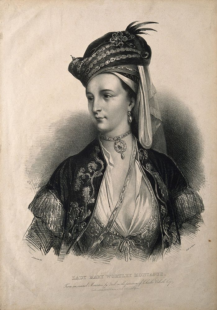 Lady Mary Wortley Montagu. Lithograph by Villain after A. Devéria after C. F. Zincke.