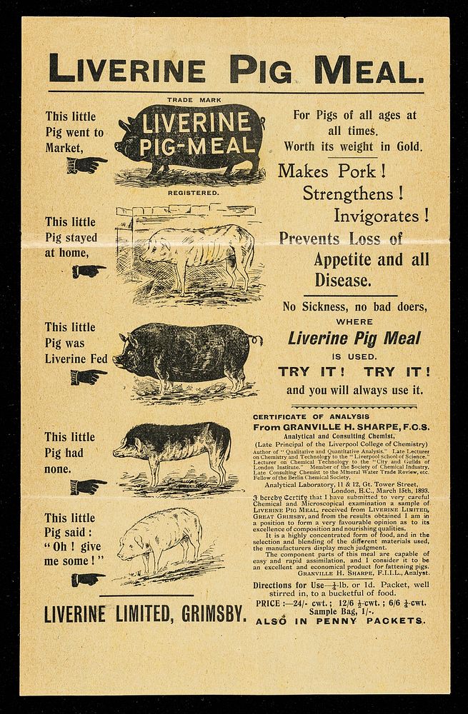 Liverine pig meal : for pigs of all ages at all times : worth its weight in gold... / Liverine Limited.