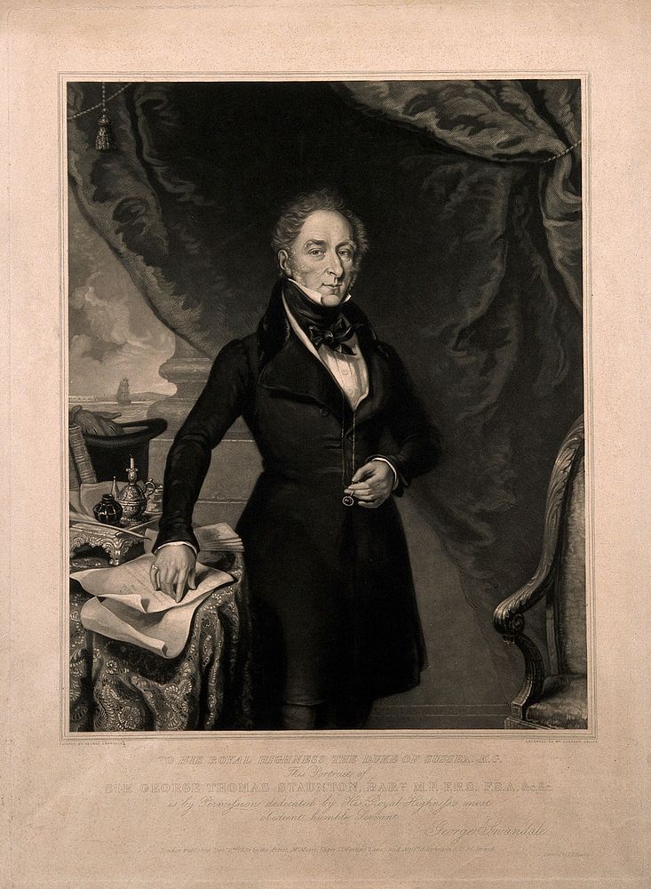 Sir George Thomas Staunton. Mezzotint by W. O. Geller, 1839, after G. Swandale.
