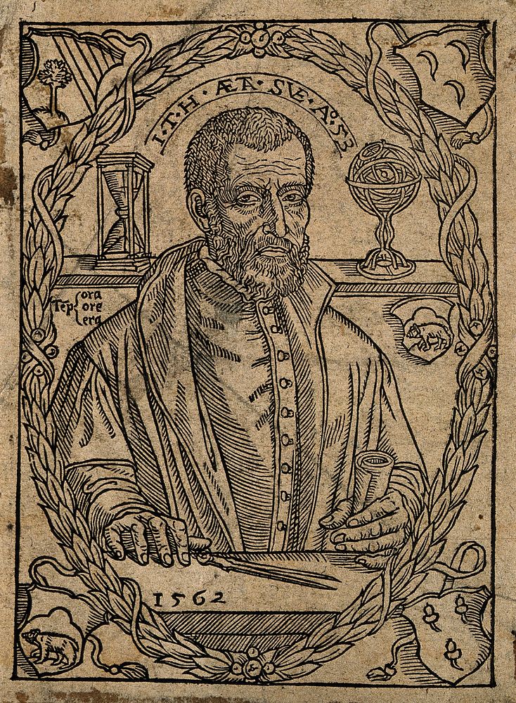 Jan (Jean) Taisnier. Woodcut, 1562.