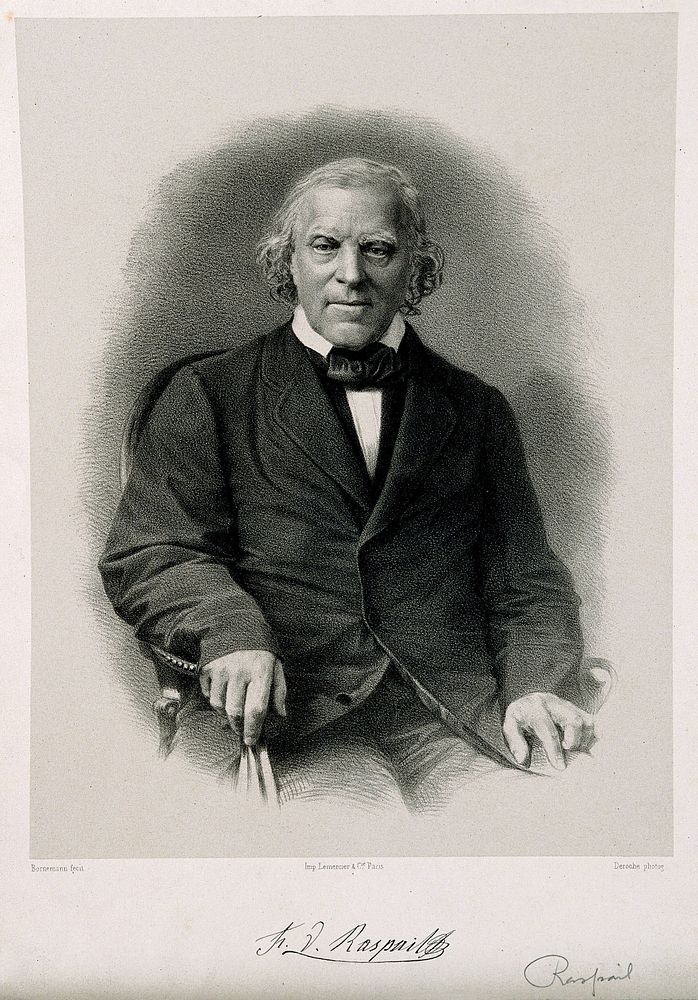 François Vincent Raspail. Lithograph by C. Bornemann, 1873, after M. Deroche.