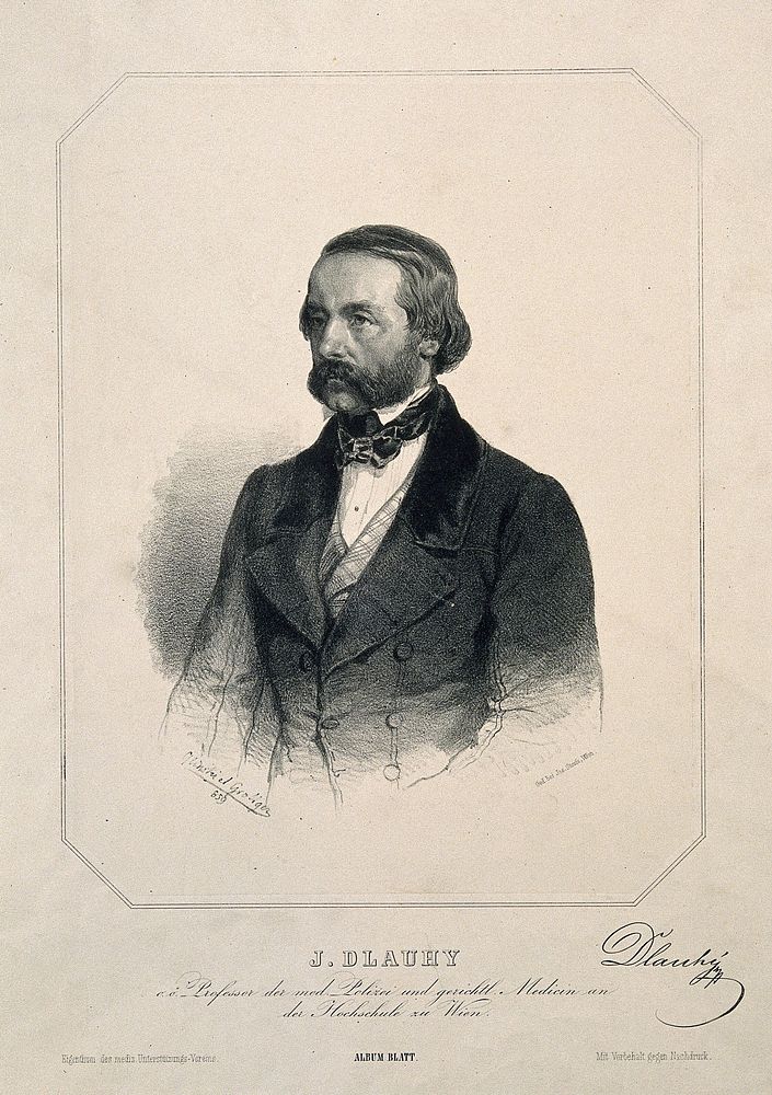 Johann Dlauhy. Lithograph by J. Glinski & Grottger, 1859.