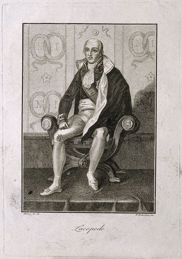 Bernard Germain Étienne de la Ville-sur-Illon, Comte de Lacépède. Engraving by T. Todeschini after Demarchi.