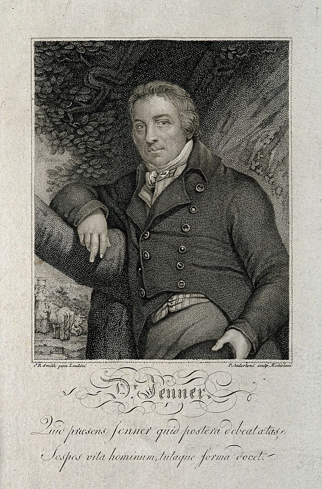 Edward Jenner. Stipple engraving by P. Anderloni, 1809 after J. R. Smith, 1800.