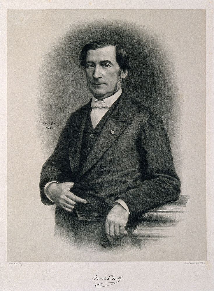 Apollinaire Bouchardat. Lithograph by J.B.A. Lafosse, 1868, after Pierson.