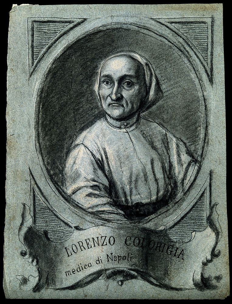 Lorenzo Colorigia. Drawing in black chalk with white heightening.
