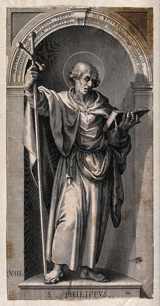 Saint Philip. Line engraving by L. Kilian, 1623, after J.M. Kager.