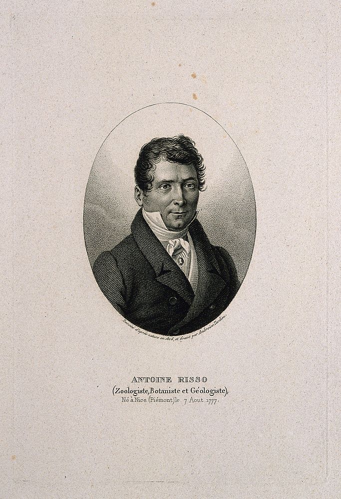 Antoine Risso. Stipple engraving by A. Tardieu after himself, 1826.