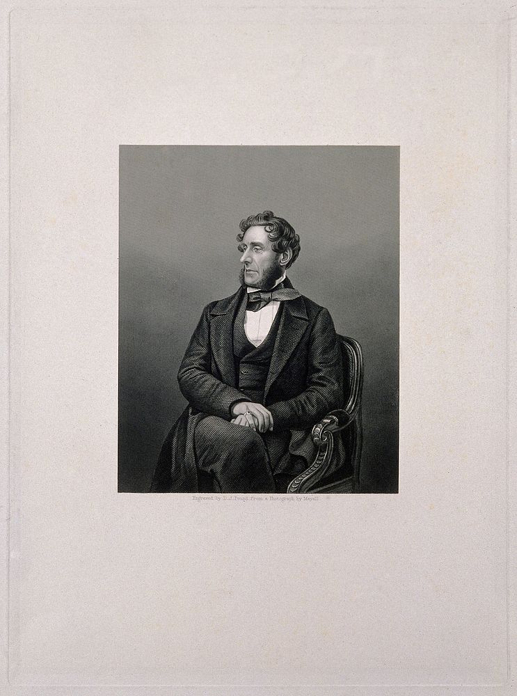 Anthony Ashley Cooper, 7th Earl of Shaftesbury. Stipple engraving by D. J. Pound, 1858, after J. Mayall.